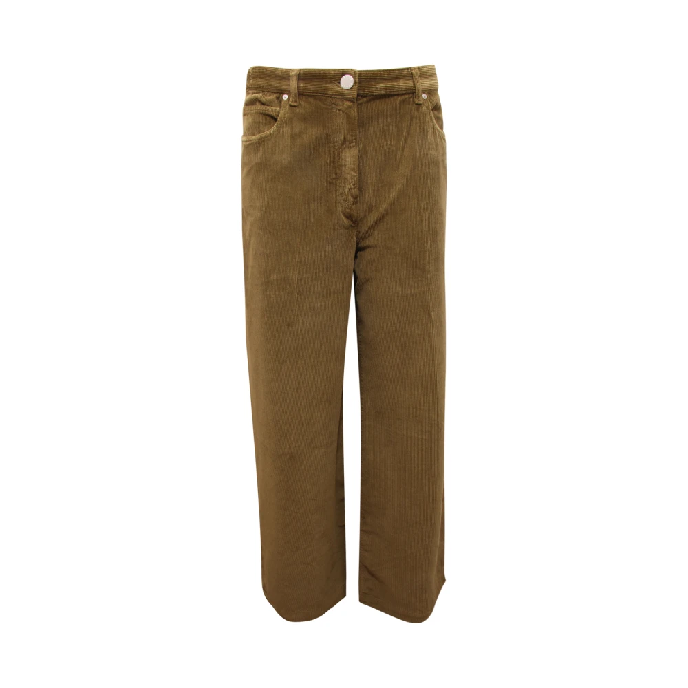 Pinko Green Straight Trousers, Female, W26, Wendy Wide Leg Trousers