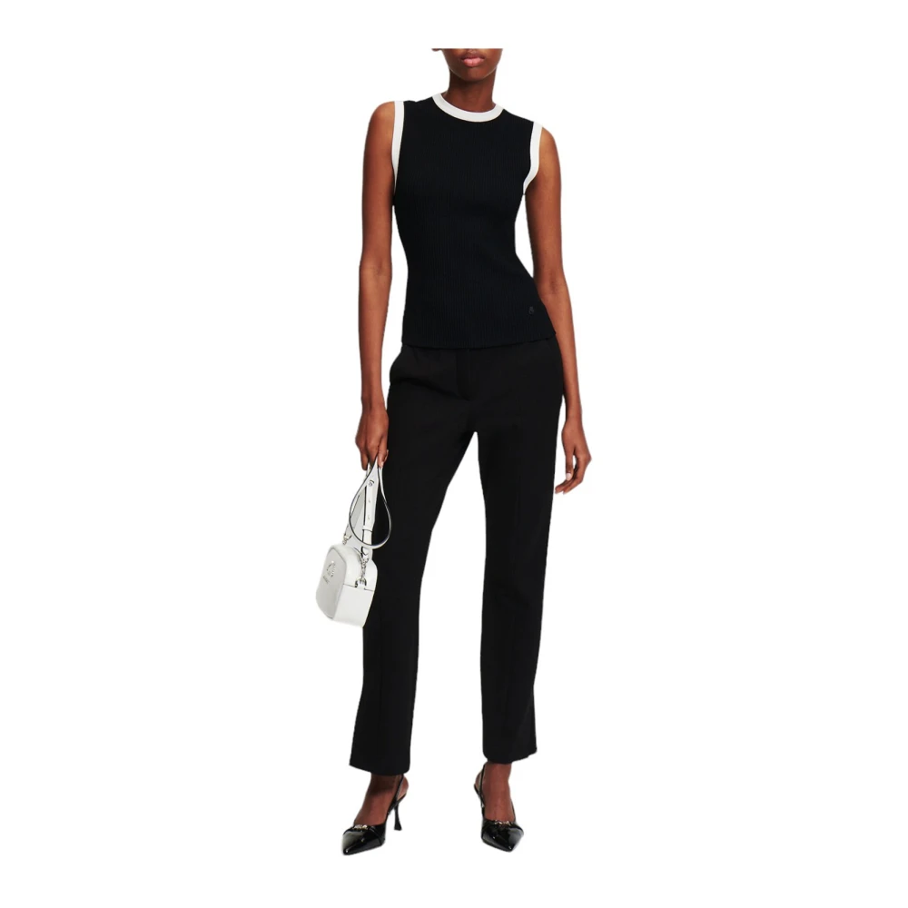 Karl Lagerfeld Top gebreide hemdje 08k245w2007 Black Dames