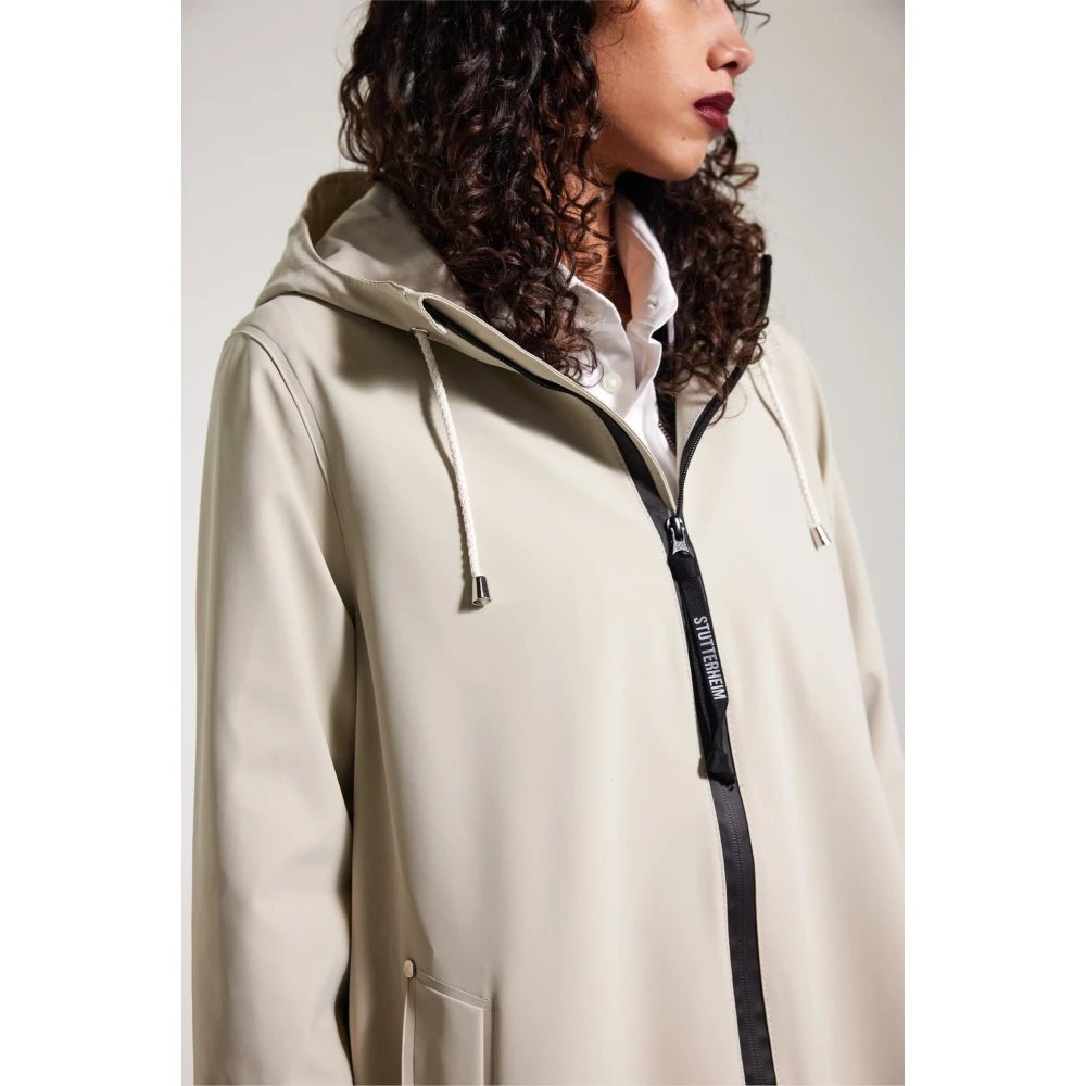 Stutterheim Lichtgewicht Matte Rits Regenjas Beige Dames