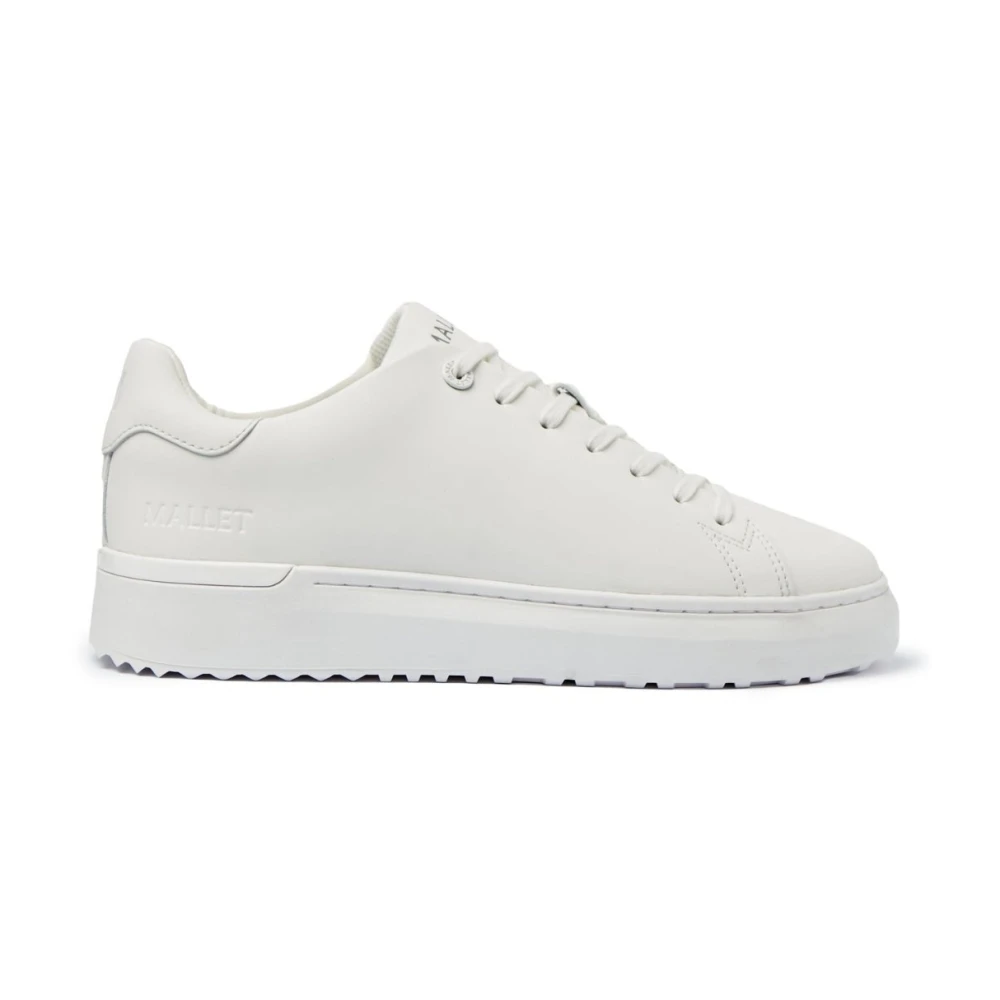 Mallet London Witte leren sneakers met glanzende details Heren Schoenen