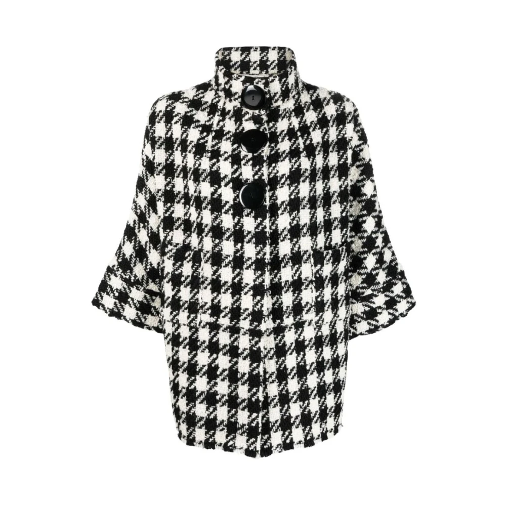 Charlott Geruit Patroon Crop Sleeve Jas Multicolor Dames