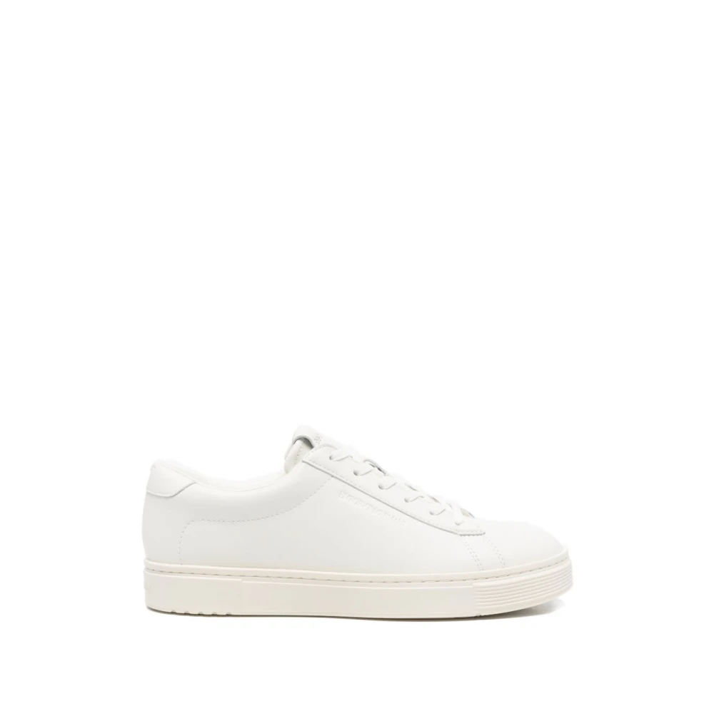 Emporio Armani Leather Sneakers Heren Schoenen Wit