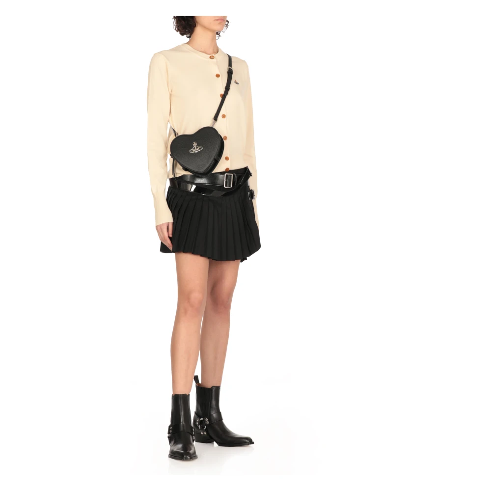 Vivienne Westwood Zwarte Schoudertas in Hartvorm Black Dames