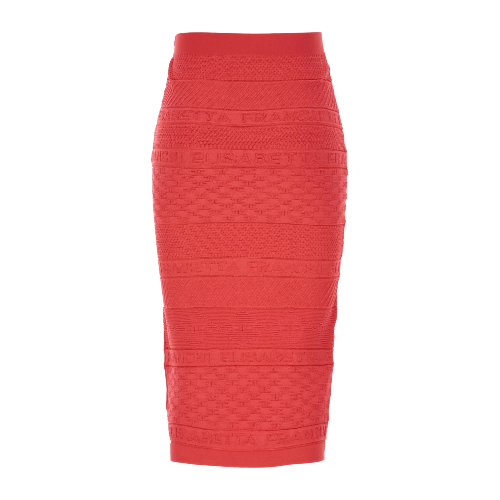 Elisabetta Franchi Elegante Gonne Jurk voor Vrouwen Red Dames