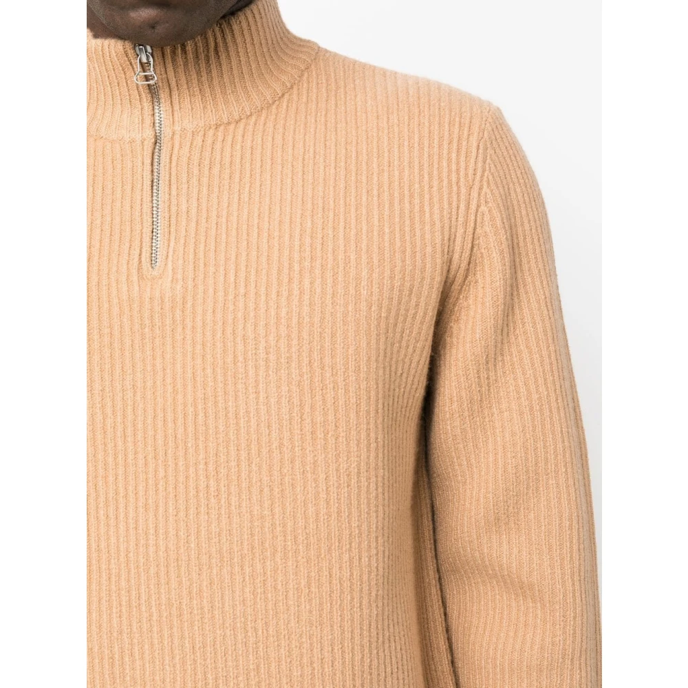 A.p.c. Merino Wol Half-Zip Gebreide Kleding Beige Heren