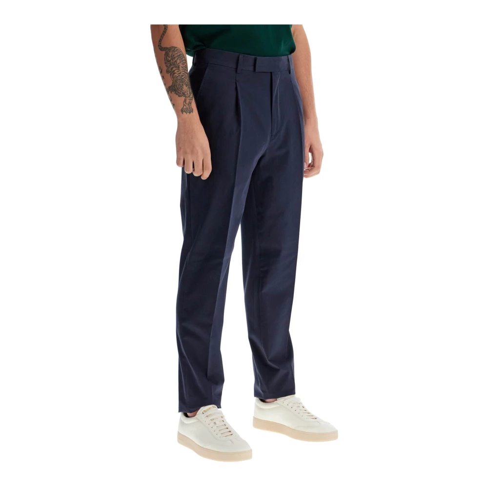 Ermenegildo Zegna Luxe Wol Kasjmier Plooi Broek Blue Heren