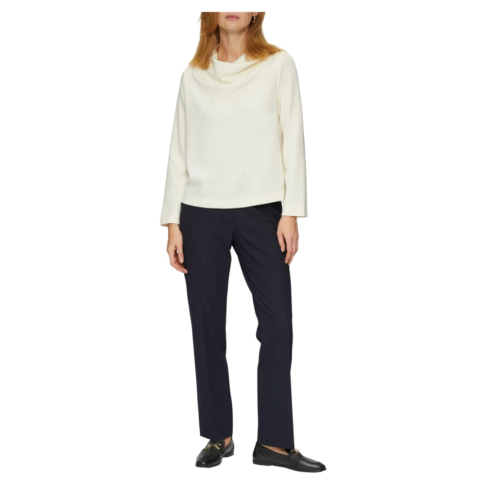 s.Oliver Sweatshirt met watervalhals Beige Dames