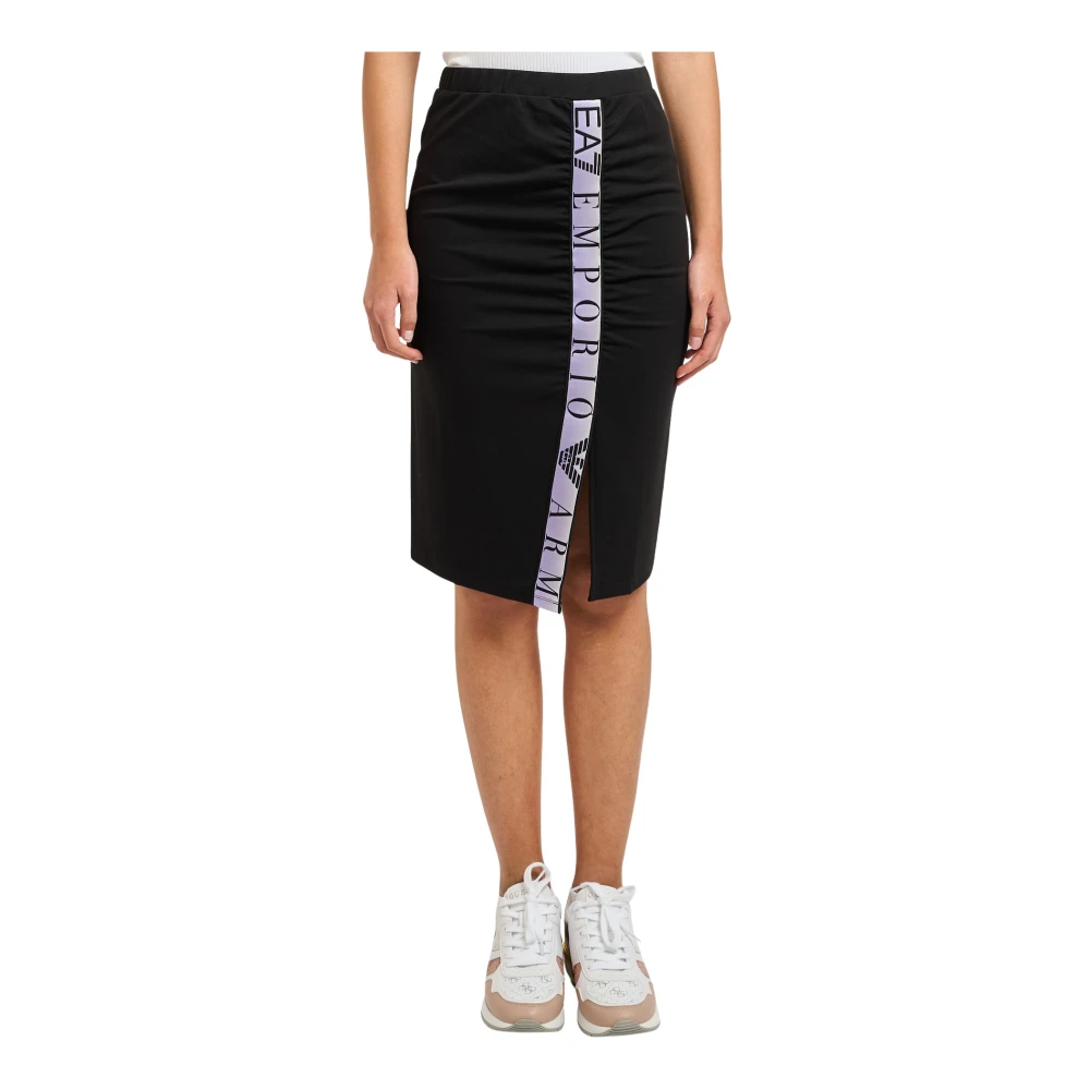 Emporio Armani Skirt With Waistband And Hem Slit - Female - Pencil Skirts - Black - S - Skirts
