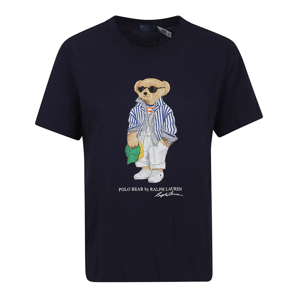 Polo Ralph Lauren Blauw Crew Neck Katoenen T-shirt Blue Dames