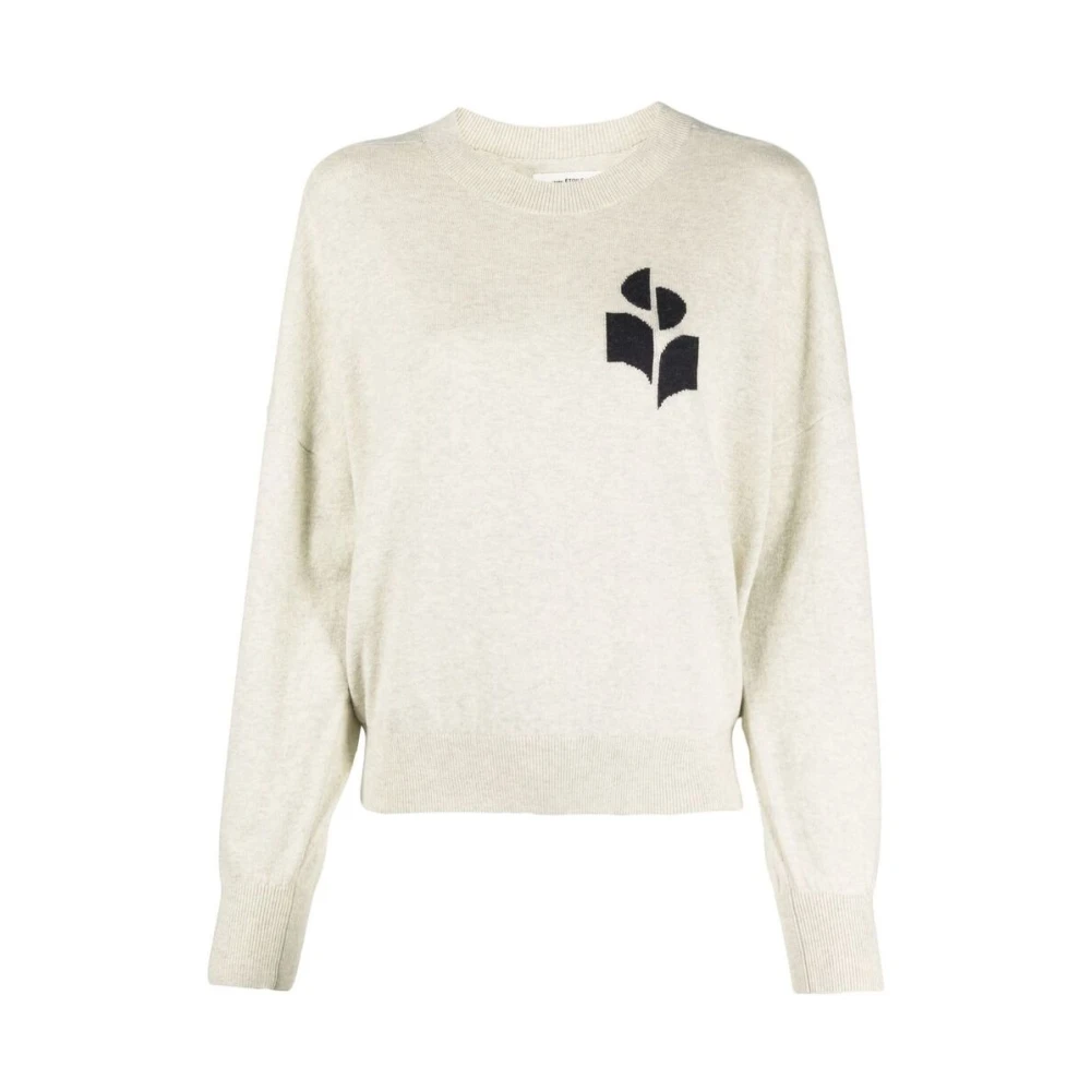 Isabel Marant Étoile Lichtgrijze Logo Print Sweater Beige Dames