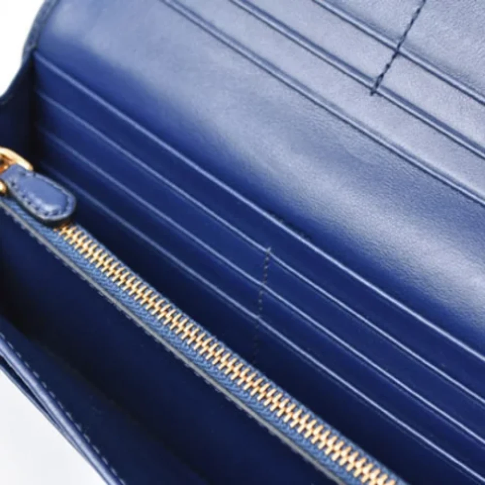 Prada Vintage Pre-owned Nylon wallets Blue Dames