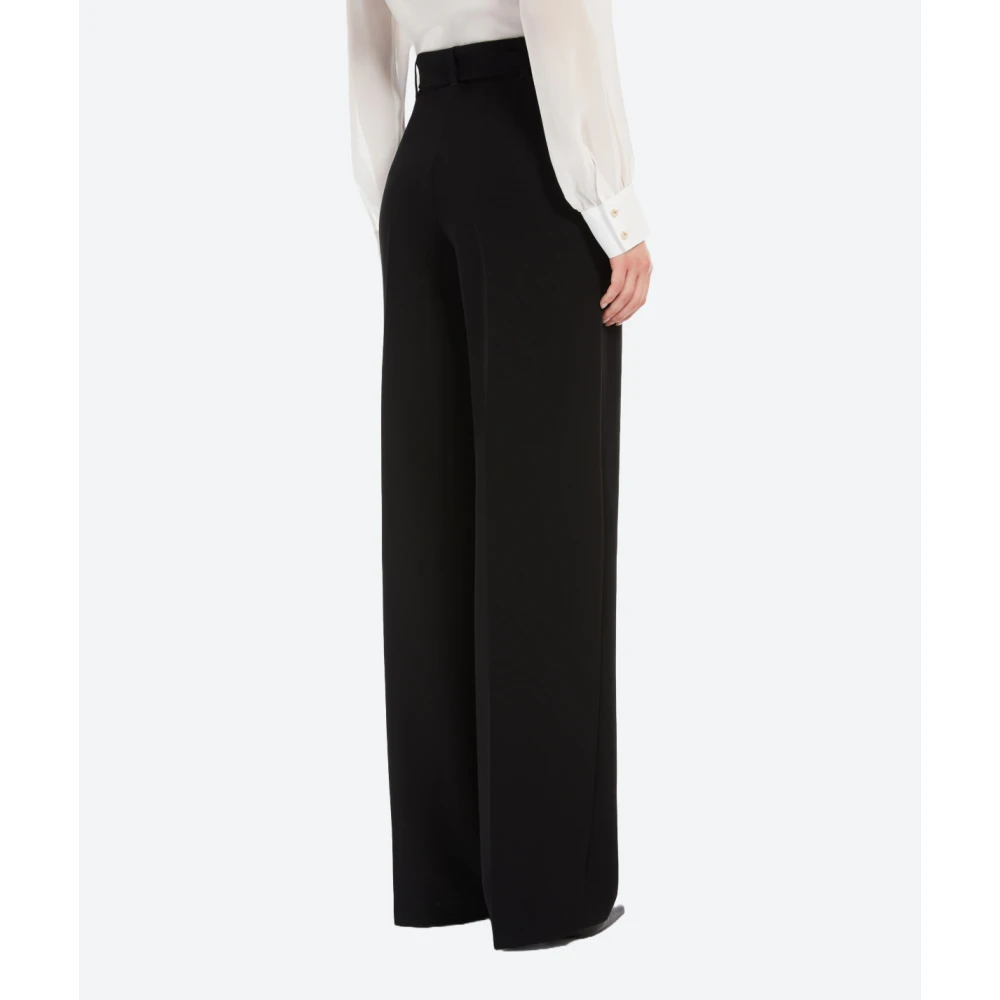 Max Mara Studio Soepele Cady Broek met Dubbele Plooien Black Dames