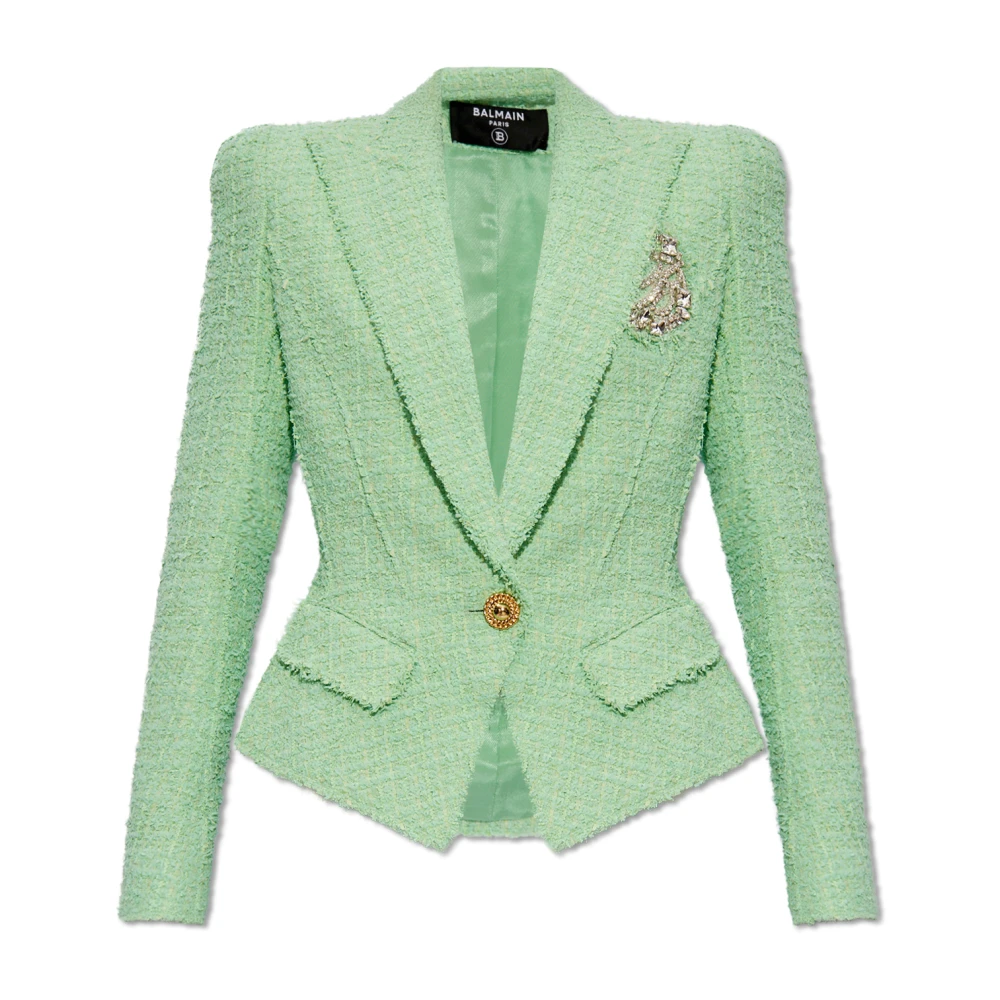 Balmain Tweed blazer Green Dames