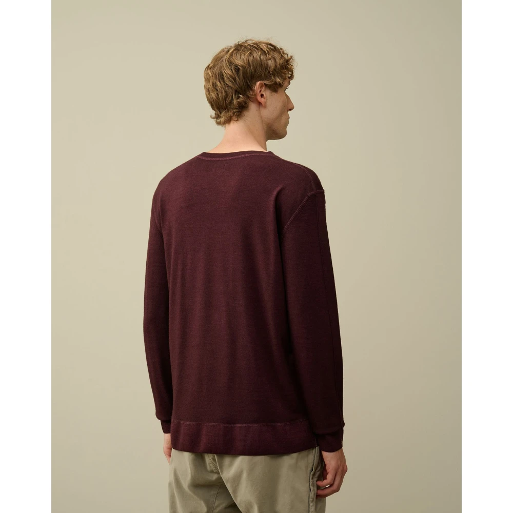 C.P. Company Bordeaux Merino Wol Trui Purple Heren
