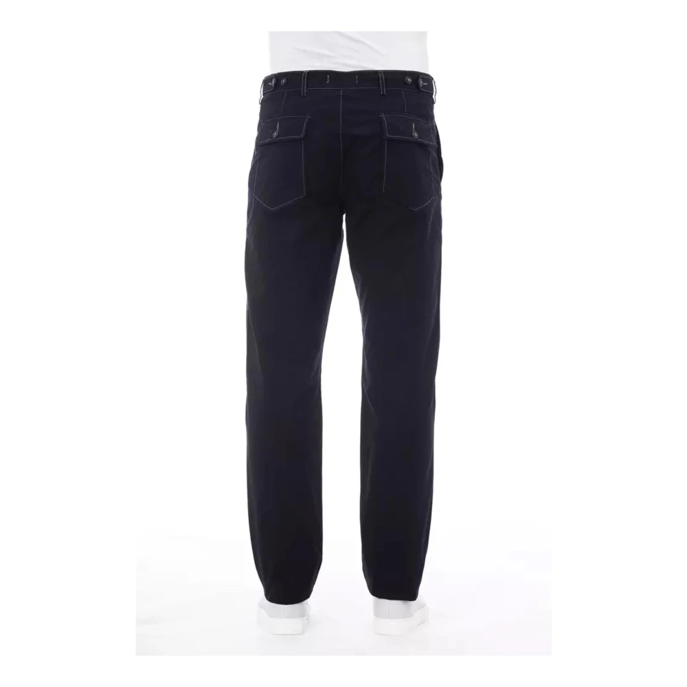 Alpha Studio Blauwe Jeans met Contrasterende Stiksels Blue Heren