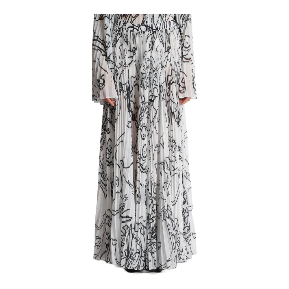 Balmain Disney x : The Lion King Lange geplooide bedrukte rok Kind Vroegrijp White Dames