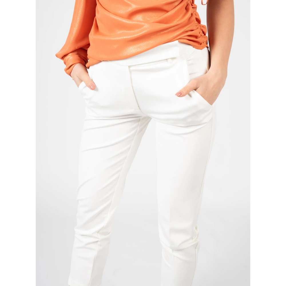 pinko Cropped Trousers White Dames