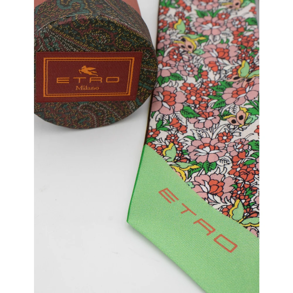 ETRO Zijden Paisley Bloemen Sjaal Multicolor Dames