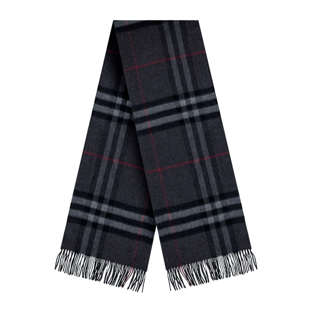 Burberry Uomo Grigio Sciarpa In Cashmere Check - Immagine 6