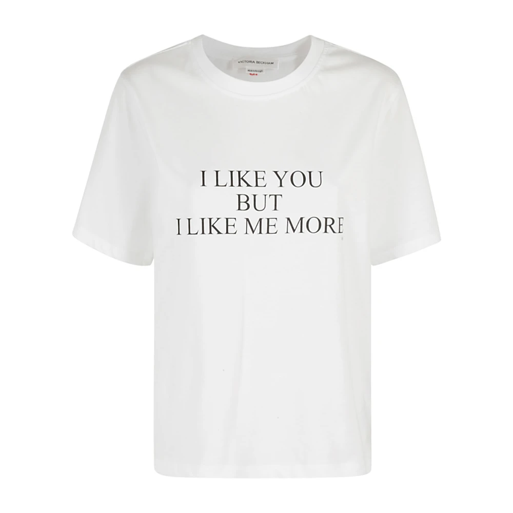 Victoria Beckham Zelfliefde Slogan T-shirt White Dames