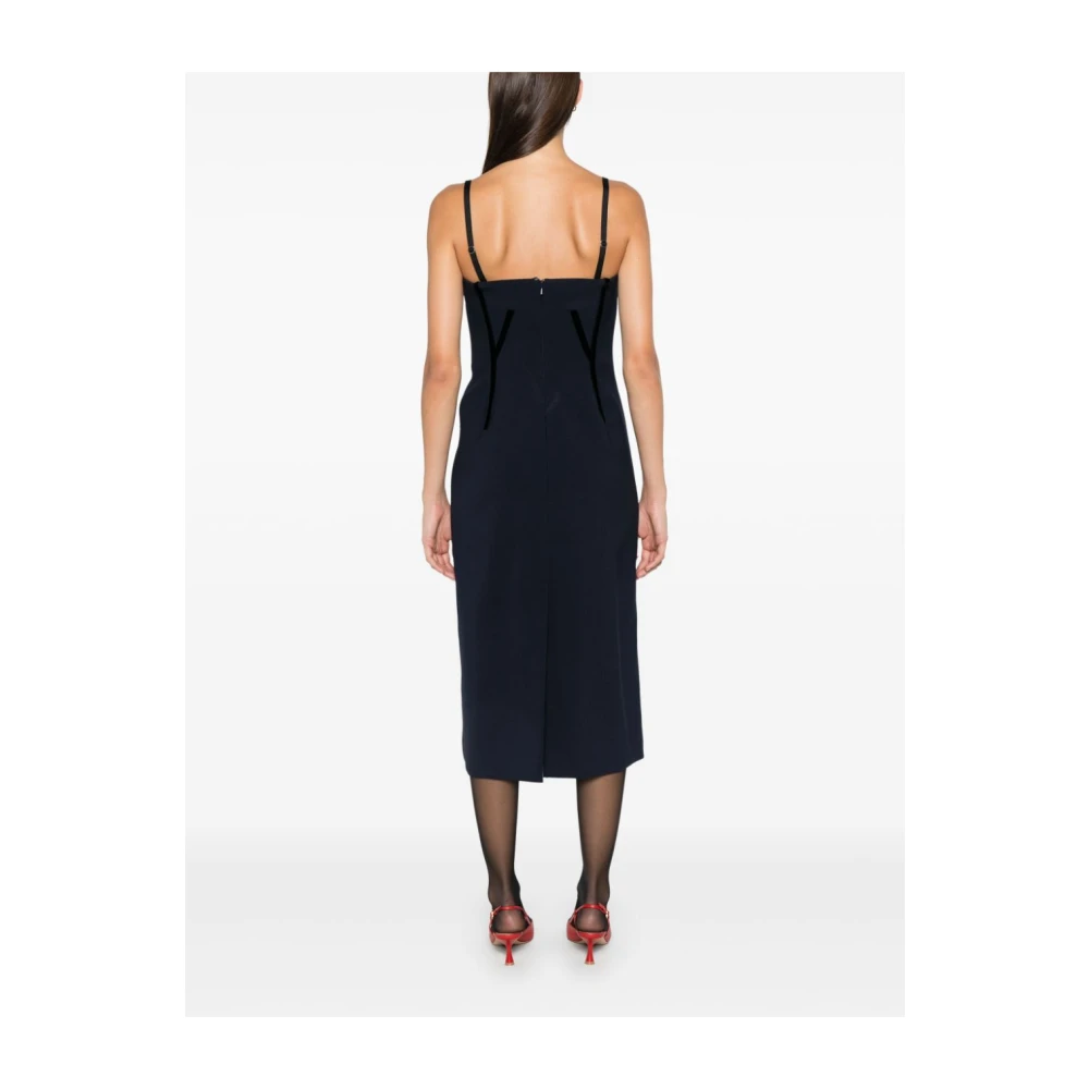 SPORTMAX Zwarte Midi Jurk met Bustier Stijl Black Dames