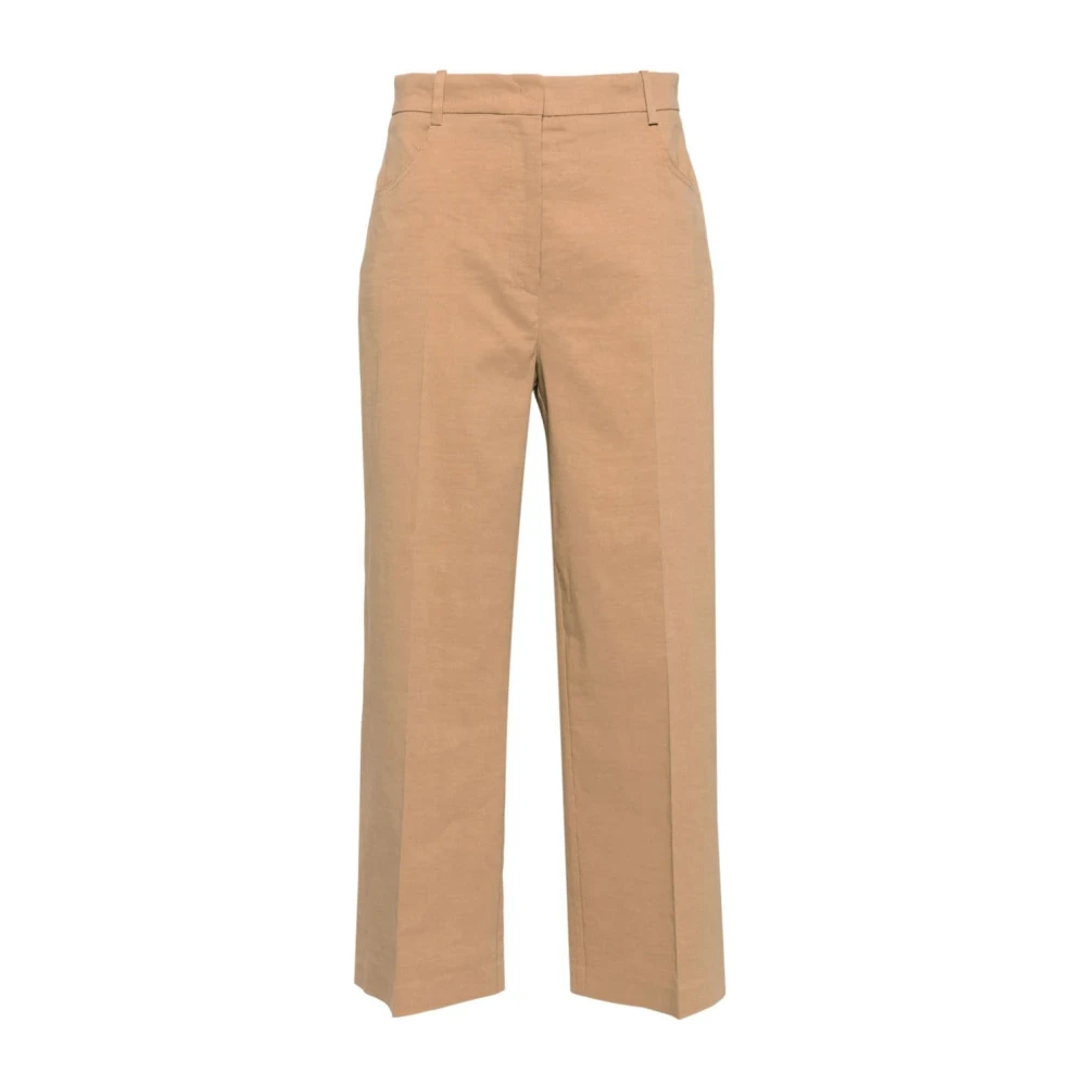 Pinko Cropped Trousers Brown Dames