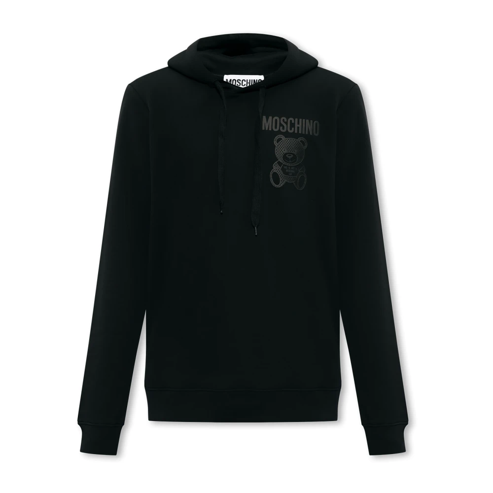 Moschino Men's Black Hoodies, M, Hoodie With Logo