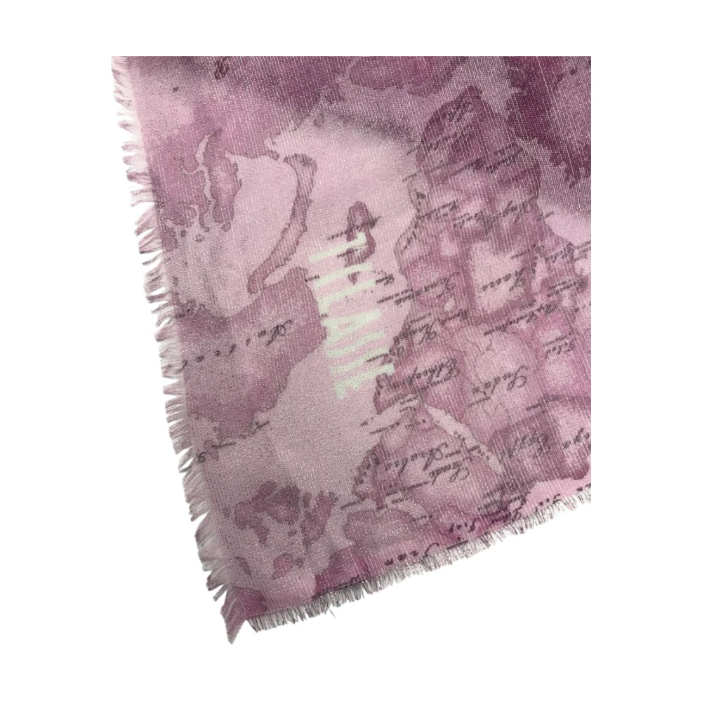 Alviero Martini 1a Classe Geo Lurex Sjaal Pink Dames