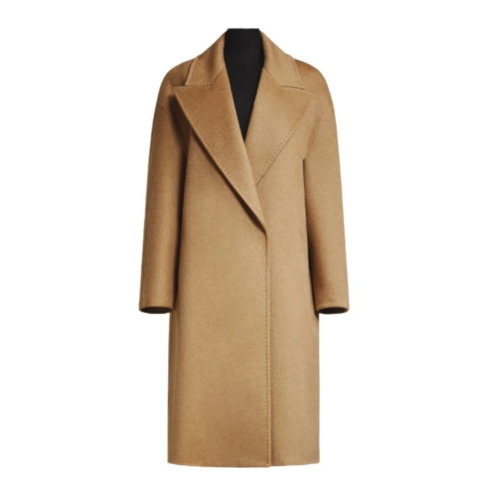 Max Mara Women's Brown Double-Breasted Coats, M, Valle Coat