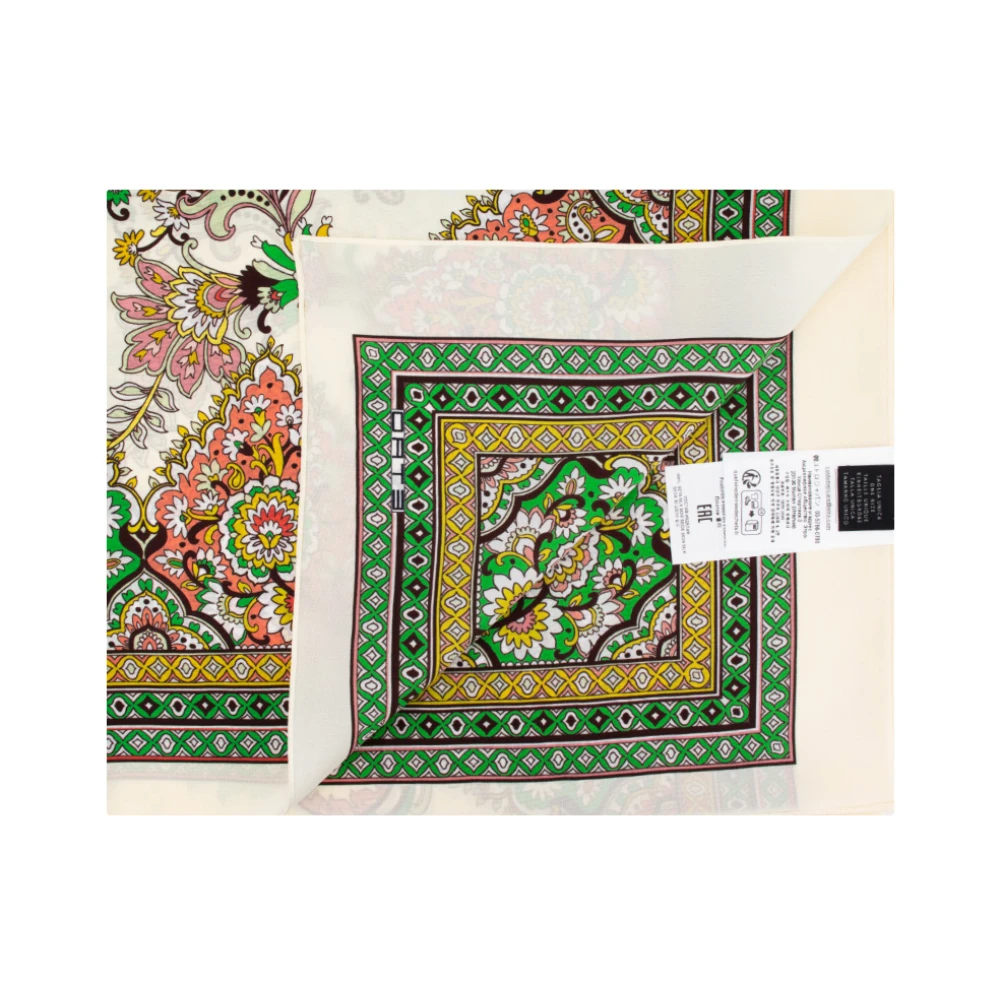 ETRO Zijden Paisley Print Asymmetrische Poncho Multicolor Dames