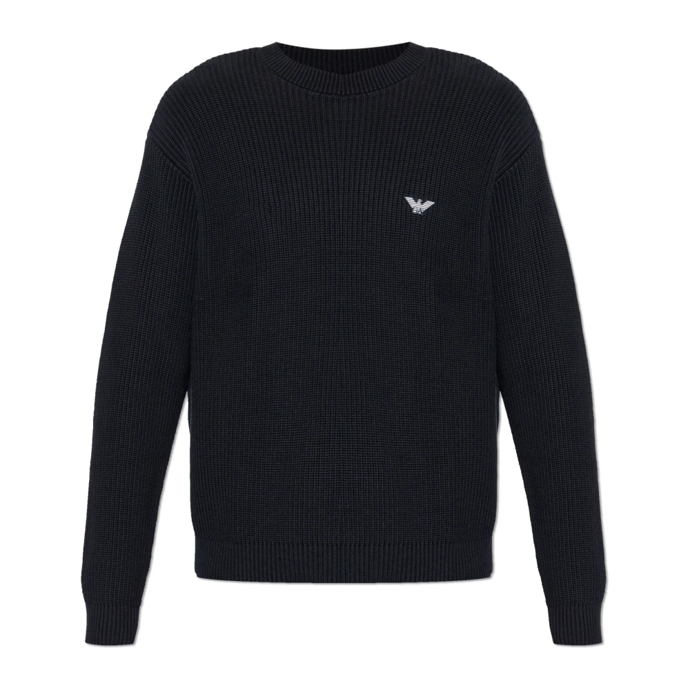 Emporio Armani Blå Tröja Med Logotypmärke