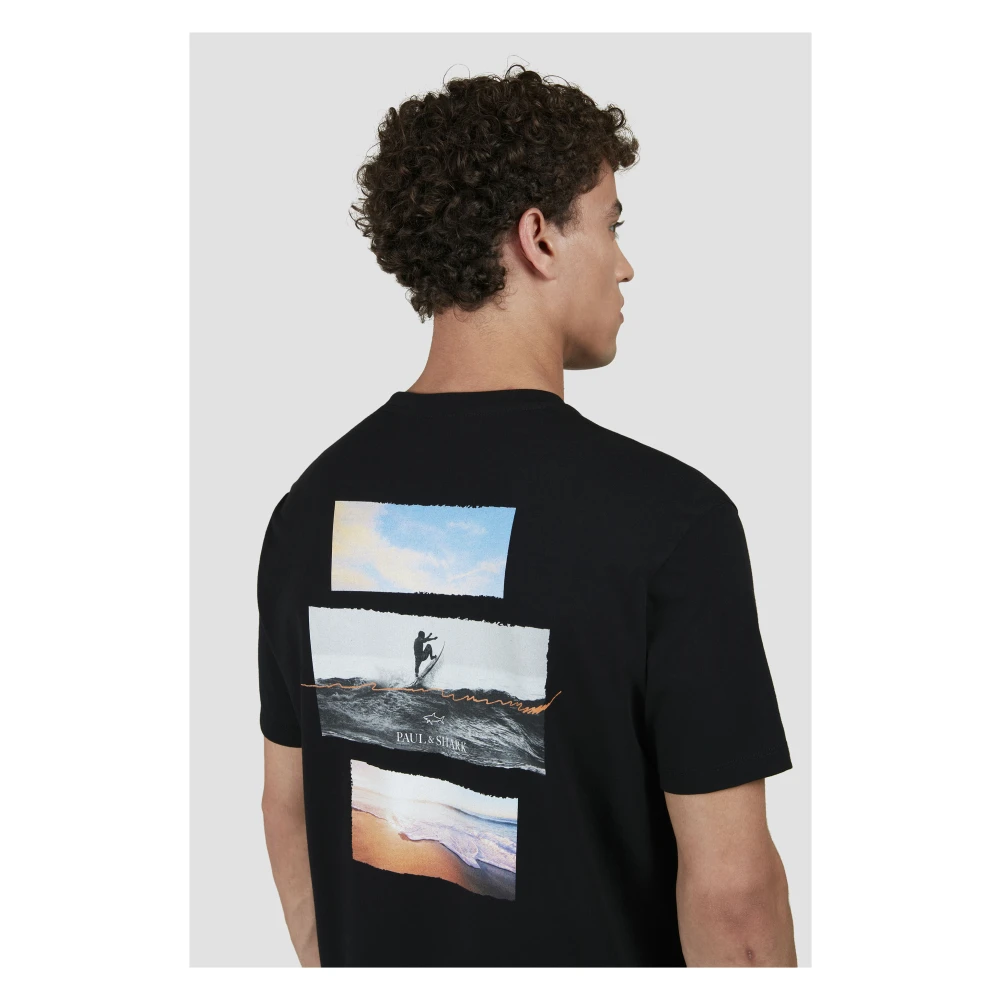PAUL & SHARK Zwart Katoen Regular Fit T-Shirt Black Heren