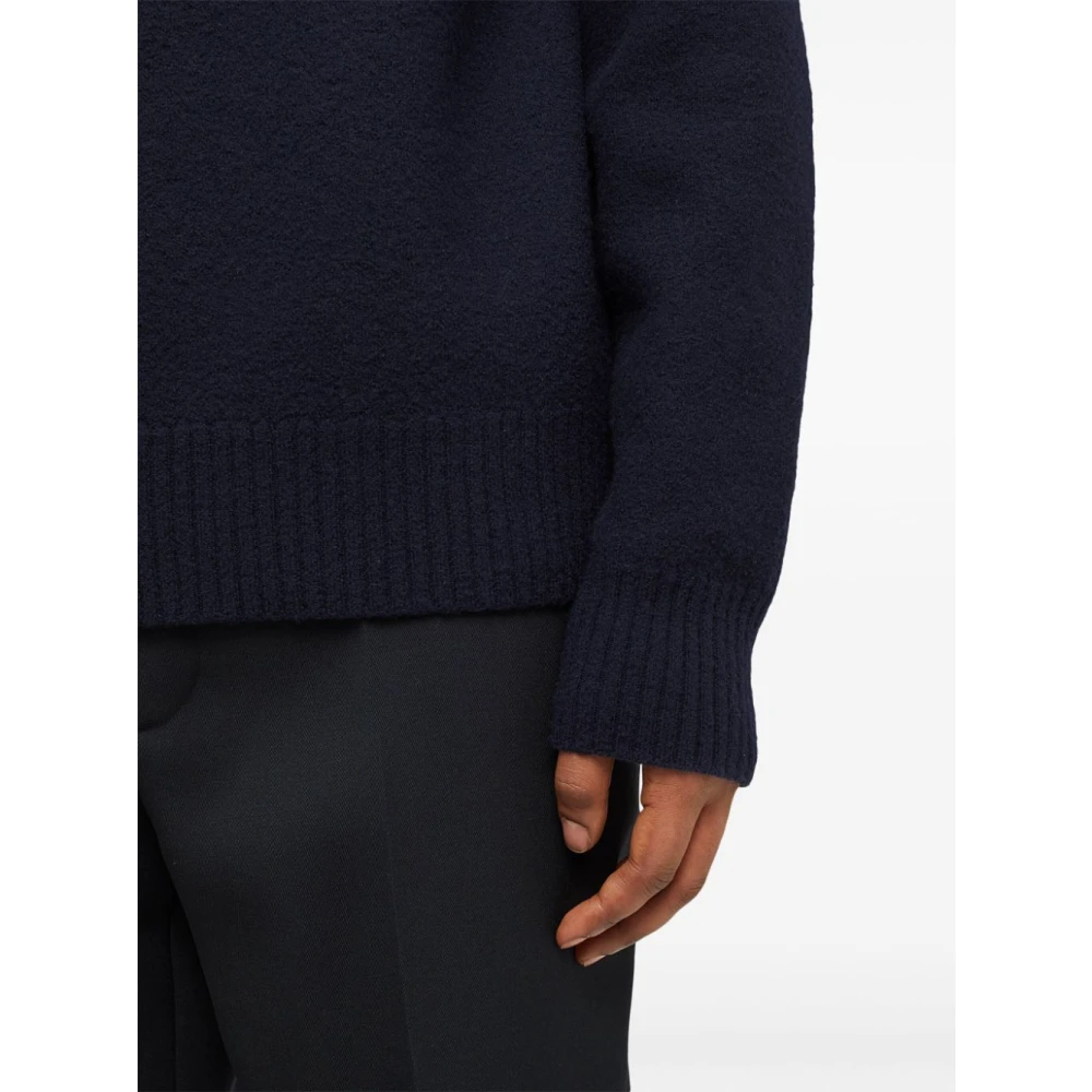 Jil Sander Blauwe Wollen Trui Blue Heren