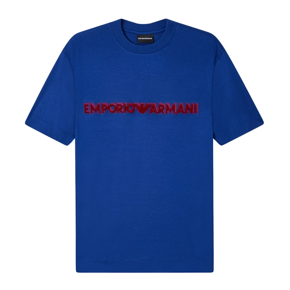 Emporio Armani Men's Blue Stretch Jersey T-Shirt