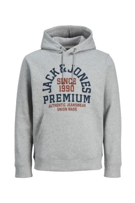 Grå hoodie med logodetalj