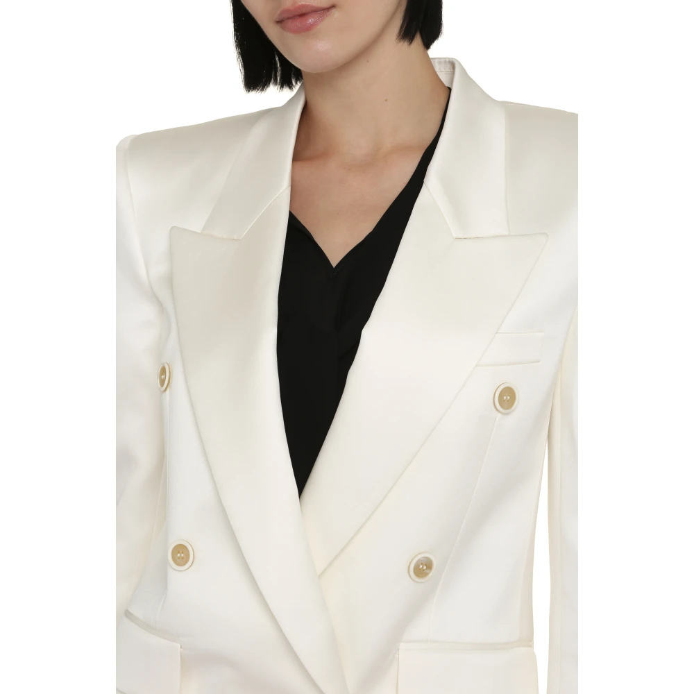 Saint Laurent Stijlvolle Jas Beige Dames