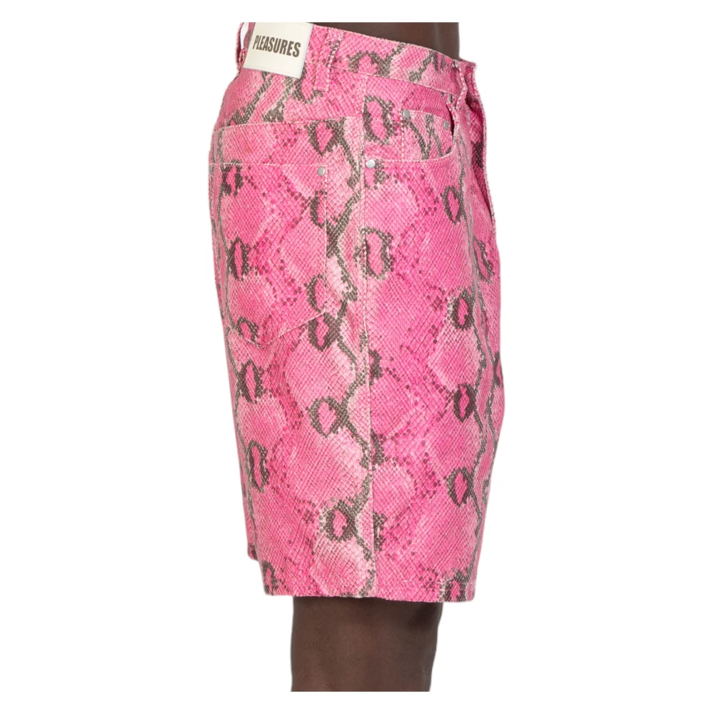 Pleasures Roze Gebroken Rammel Shorts Pink Heren