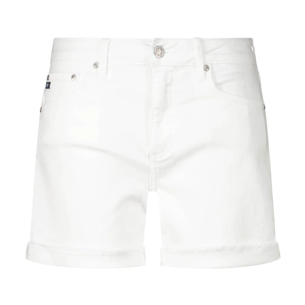 Adriano goldschmied Denim shorts met relaxte pasvorm en rafelige zoom White Dames