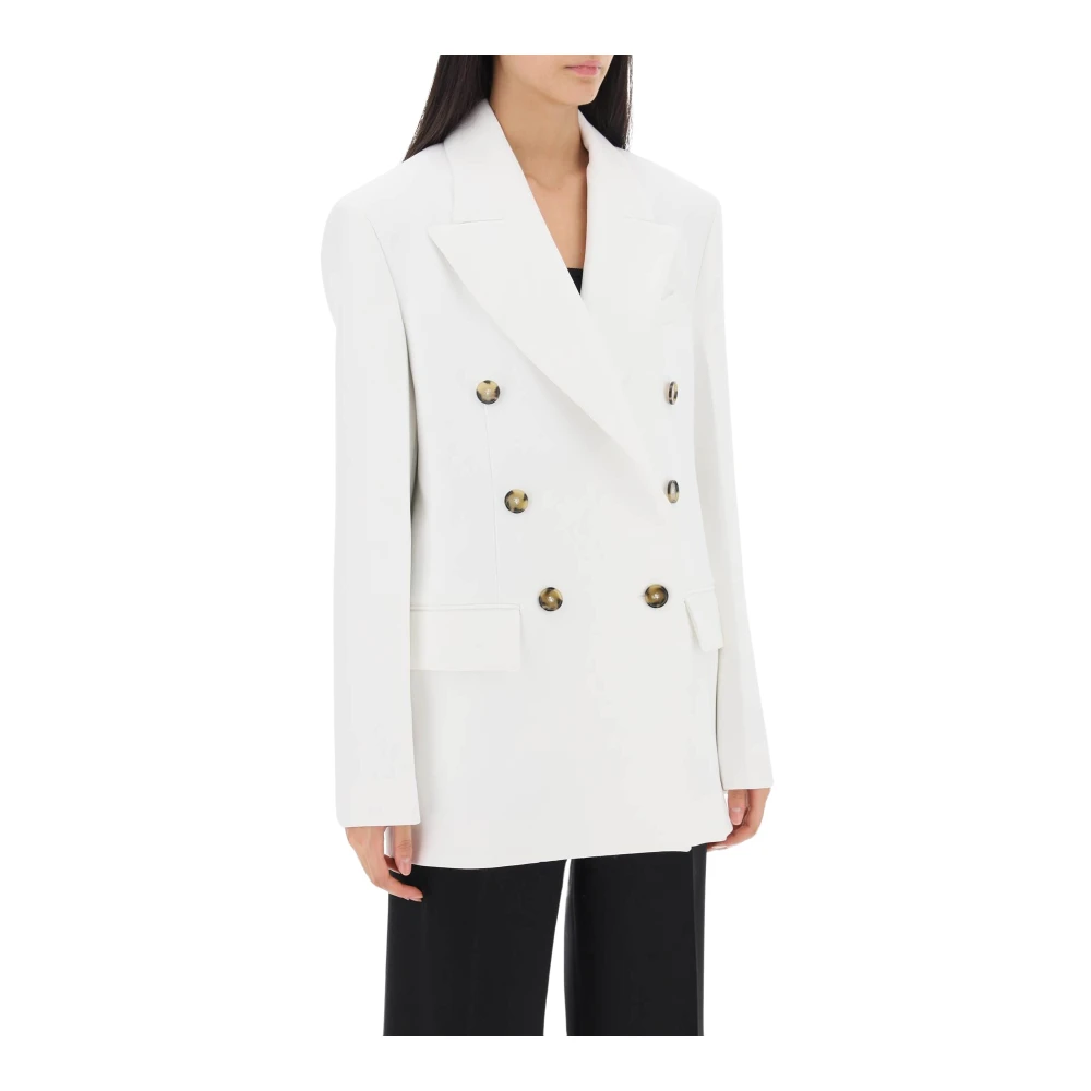Msgm Double-breasted jasje van crepe cady White Dames