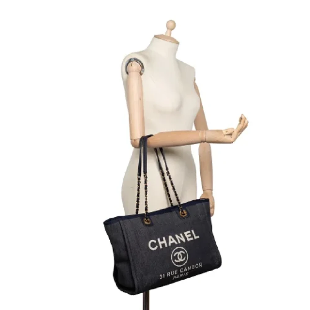 Chanel Vintage Pre-owned Canvas chanel-bags Blue Dames
