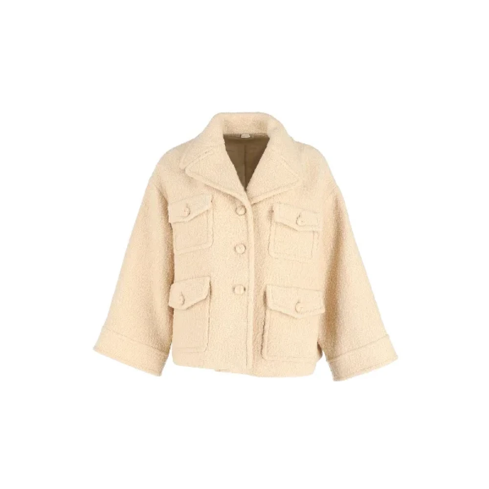 Gucci Vintage Pre-owned Wool outerwear Beige Dames