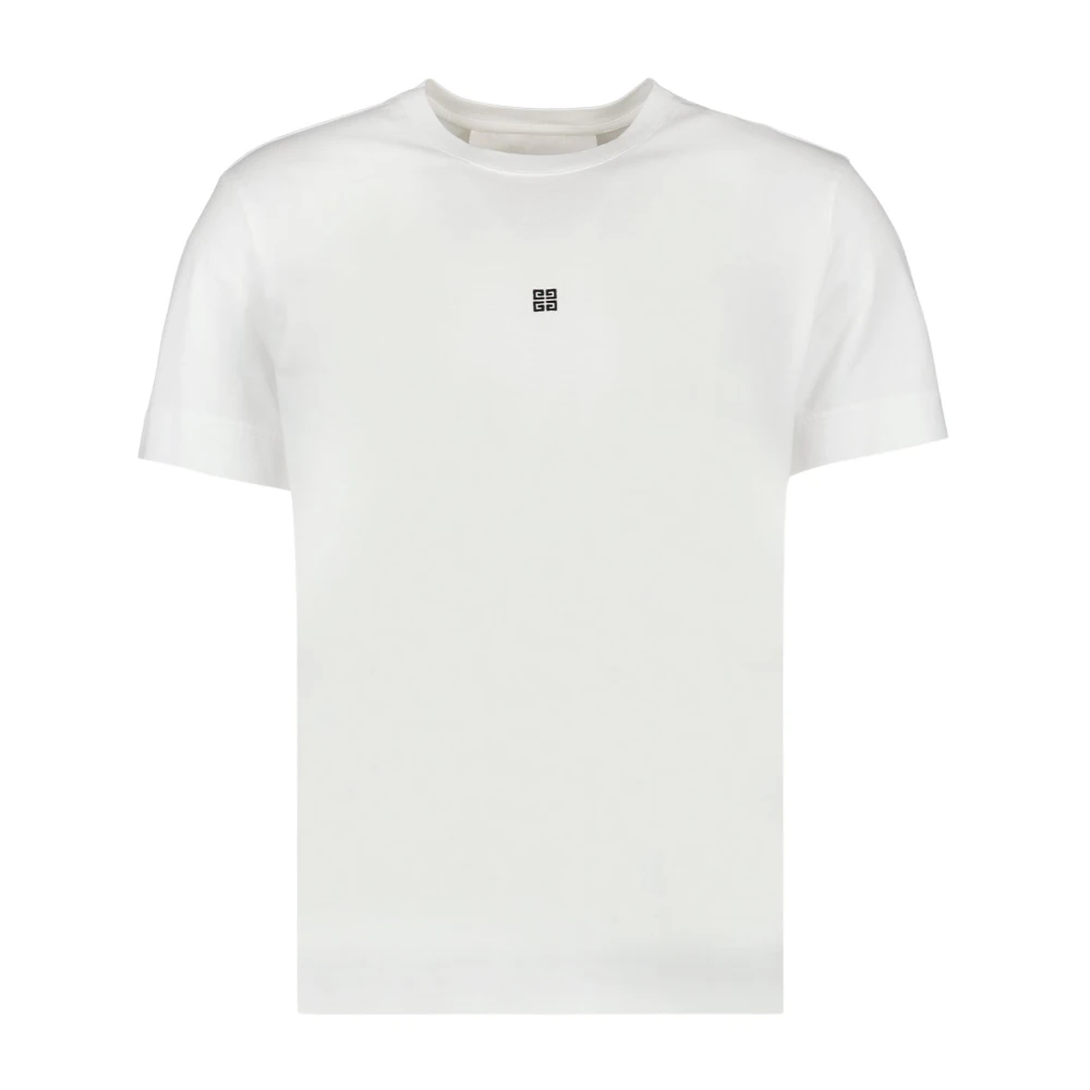 Givenchy Witte Crewneck T-shirts en Polos met Geborduurde Logo's White Heren