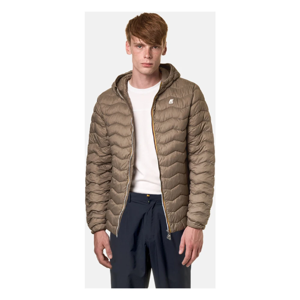 K-way Gewatteerde Warme Jas Beige Heren