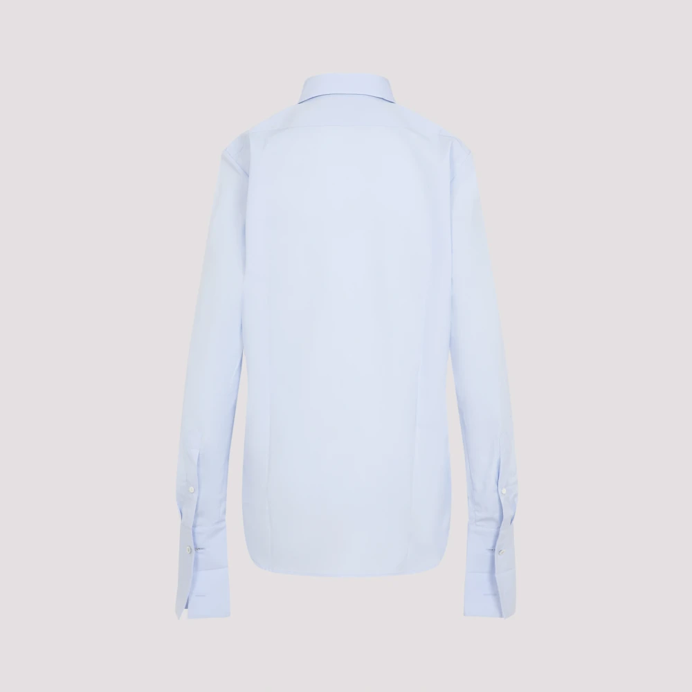 Dries Van Noten Blauw Katoenen Shirt Verhoog Garderobe Stijl Blue Dames