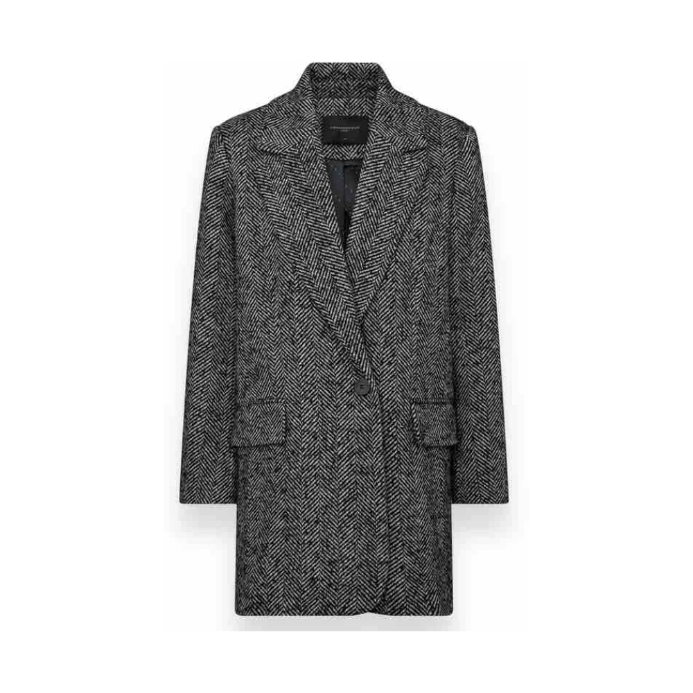 Copenhagen Muse Oversize Herringbone Blazer Gray, Dam