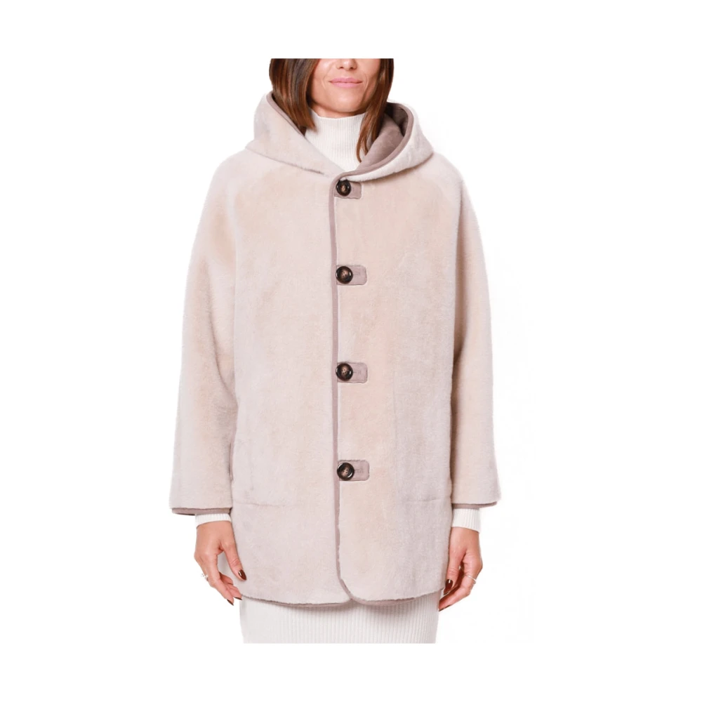 Emme DI Marella Omkeerbare Beige Ecomontone Caban Jas Beige Dames