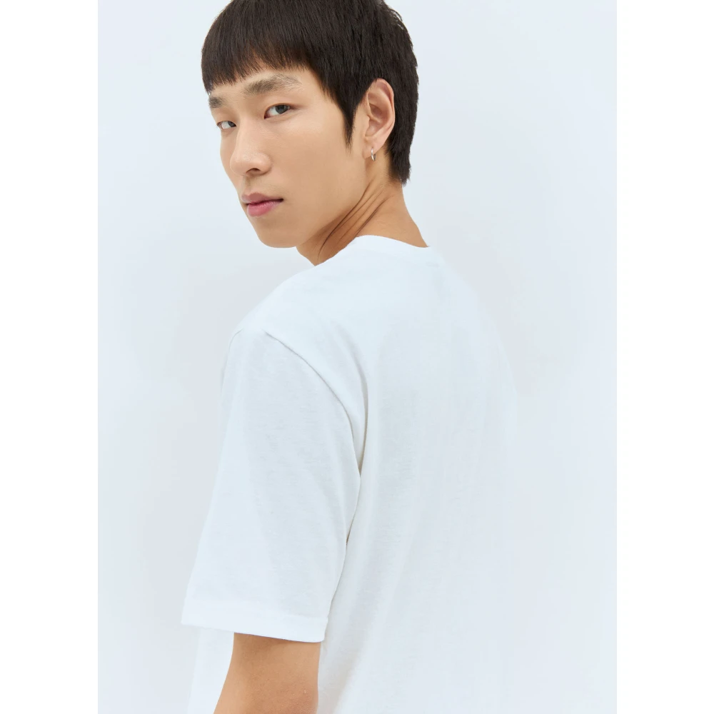 Stüssy Katoenen Jersey Crewneck Logo Print T-Shirt White Heren