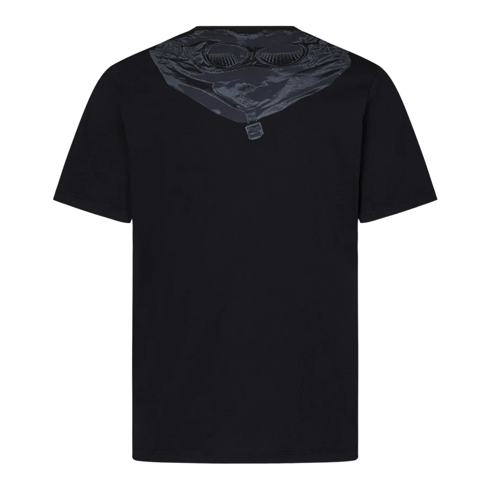 C.P. Company Zwarte T-shirts en Polos met Goggle Hood Grafische Print Black Heren