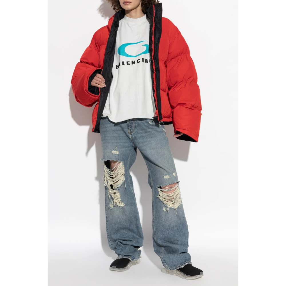 Balenciaga Loop Sports Icon Cropped T-shirt White Dames