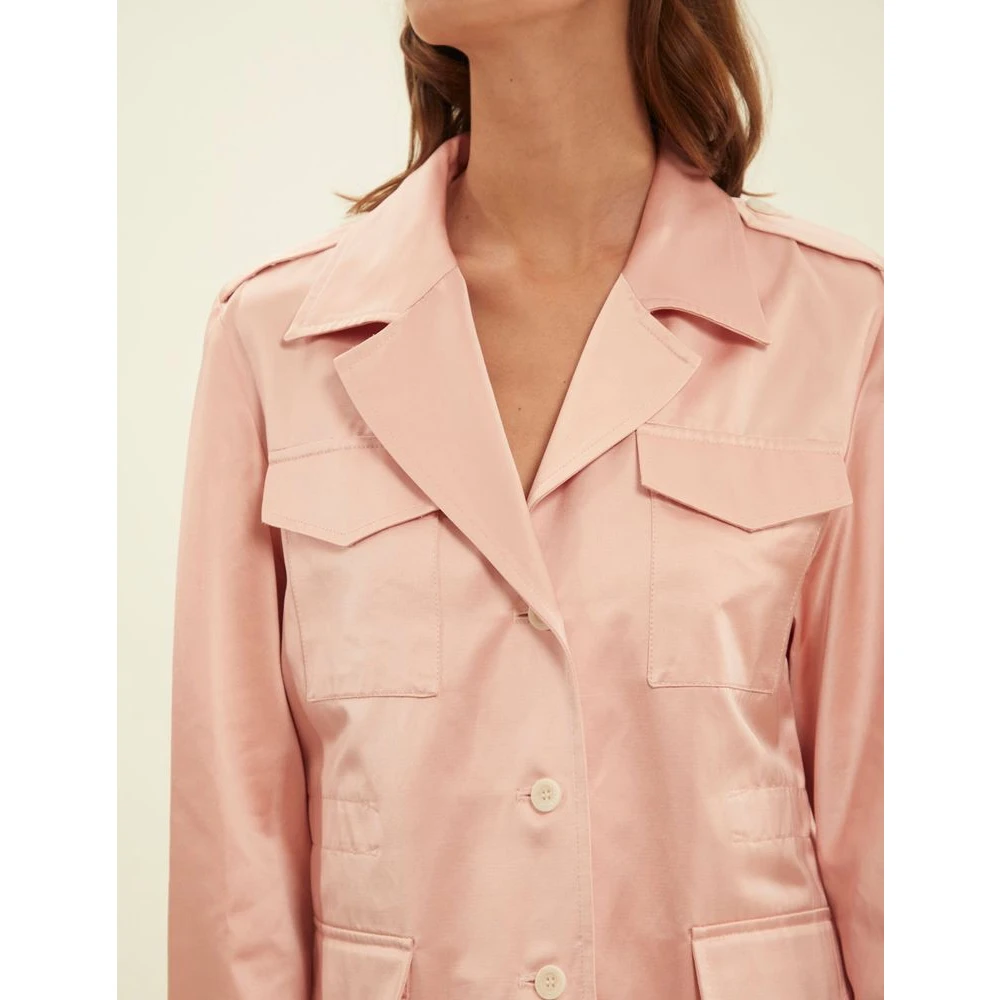 Ines De La Fressange Paris Neva jacket in pink cotton satin Pink Dames